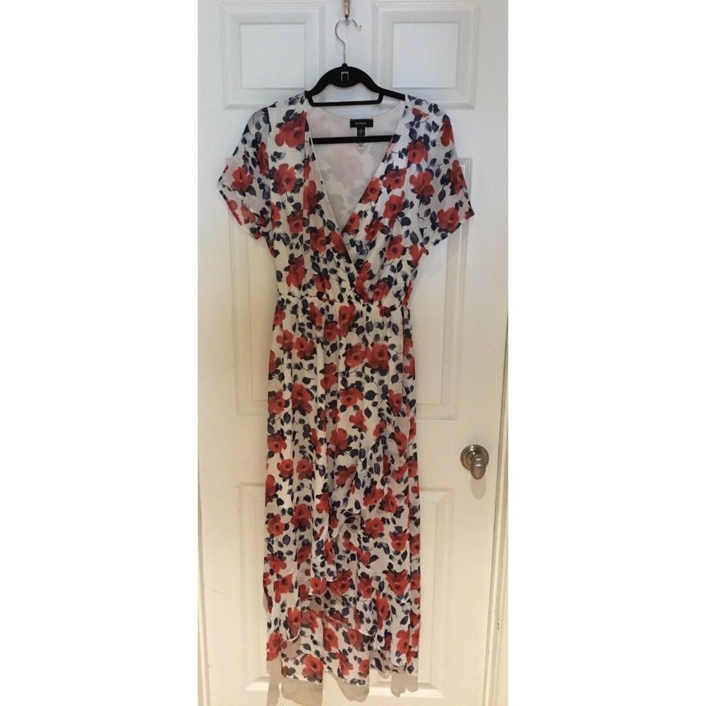 Espresso XL Floral Dress with Tapered Bottom & Elastic Waist - No Belt